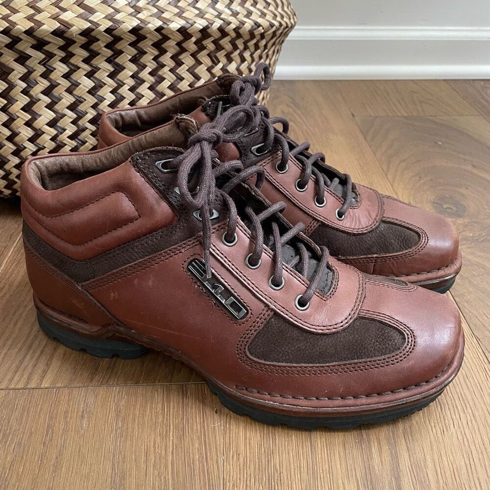 310 Motoring Wraith Chocolate Brown Leather Ankle Boots Lace Up 11